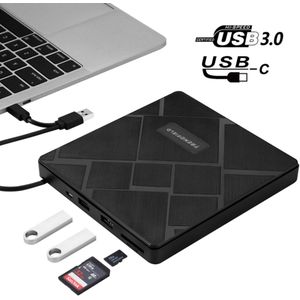 Trendfield 4-in-1 Externe CD / DVD Speler & Brander voor PC, Laptop & Mac iOS - Plug & Play - SD & Micro SD Kaartsleuf + USB Hub