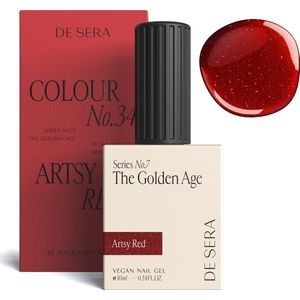 De Sera Gellak - Glitter Rode Gel Nagellak - Rood - 10ML - Colour No. 34 Artsy Red