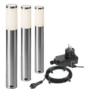 Garden Lights: Lunia Buitenlamp Set (3st)- Zilvergrijs