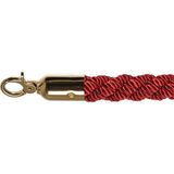 Essentials Luxury Afzetkoord rood, messing, Ø 3cm, lengte 157 cm, 10102RB - Staal 10102RB