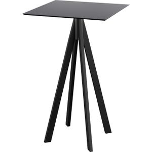 Infinity - Statafel - Zwart - HPL Tafelblad - 70x70cm