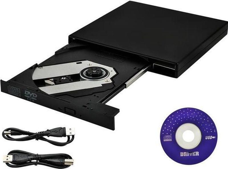 Externe CD/DVD Combo Drive Speler Reader - USB 2.0 CD-Rom Disk Lezer & Brander