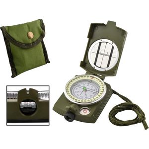 Militair Kompas - Inklapbaar Kaartkompas - Professioneel Metalen Kaart Kompas Met Kaartlezer - Outdoor - Survival -Scouting Met Opberg Etui - Waterproof