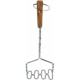 Excellent Houseware Aardappelstamper/pureestamper - staal/hout - vintage - 37 cm