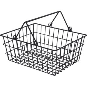 Excellent Houseware - Soof - Draadmand - Zwart - 29 x 23 x 14 cm