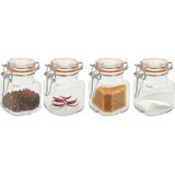 Excellent Houseware - Weckpot Mini - Transparant - Glas - 90ml - 4x Stuks