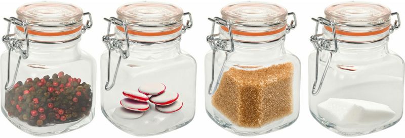 Excellent Houseware - Weckpot Mini - Transparant - Glas - 90ml - 4x Stuks