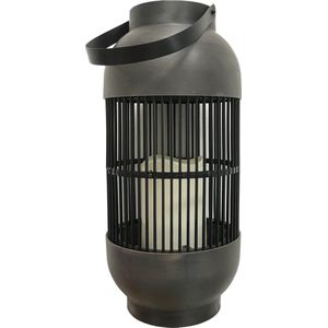 ProGarden Lantaarn Solar LED Rattan Zwart