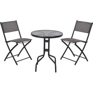 Bistro set  3 stuks - terras meubel - tuin meubel - 2 stoelen 1 tafel - opklapbaar