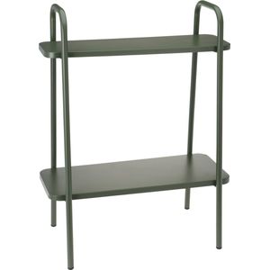 Plantenrek/plantentafel - groen - metaal - 50 x 26 x 66 cm - binnen en buiten