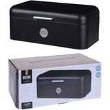 Excellent Houseware - Broodtrommel - Matzwart - Metaal - 2,5 L