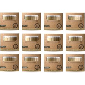 Wattenstaafjes Bamboe - 12 x 200 stuks - Voordeelverpakking