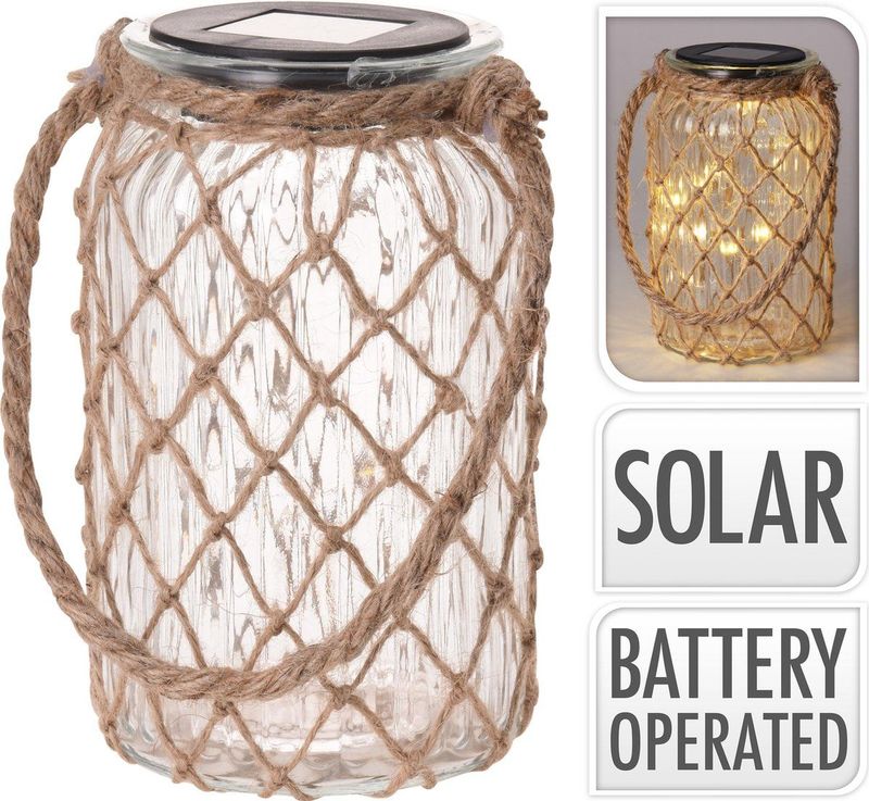 Solar lantaarn naturel D 11 H 18,5 cm