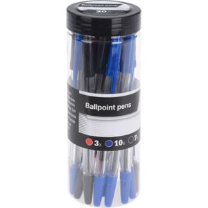 20x Stuks Balpennen Rood/Zwart/Blauw 14 cm