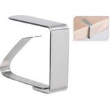 Tafelkleed klemmen - 4x stuks - RVS metaal - 5 x 4 cm - zilver