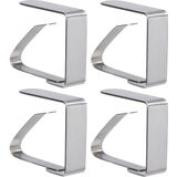Tafelkleed klemmen - 4x stuks - RVS metaal - 5 x 4 cm - zilver