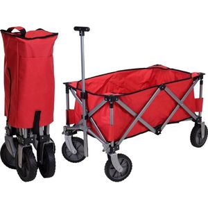 Bolderkar - Rood - Staal en Polyester - Opvouwbaar