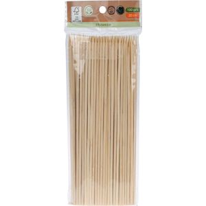 Sateprikkers - 100x - bamboe hout - 20 cm - barbecue spiezen - satestokjes