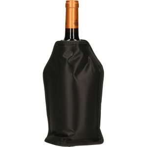 Excellent Houseware Wijnkoeler/flessenkoeler flesjes - zwart - 15 x 22 cm