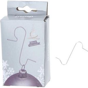 Zilverkleurige Kerstboomhaakjes - Set van 50 stuks - Lengte 3,5 cm - Metaal