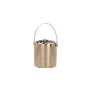 Excellent Houseware IJsemmer met deksel - goudkleurig - RVS - D15 x H16 cm