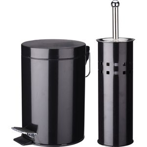 Excellent-Houseware-2-delige-Badkamerset-roestvrij-staal-zwart