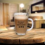 Excellent Houseware Latte macchiato glazen set - 2x - incl. lepels - glas - 300 ml - koffie glazen