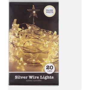 Draadverlichting STER | Silver Warm White | 20 LED |