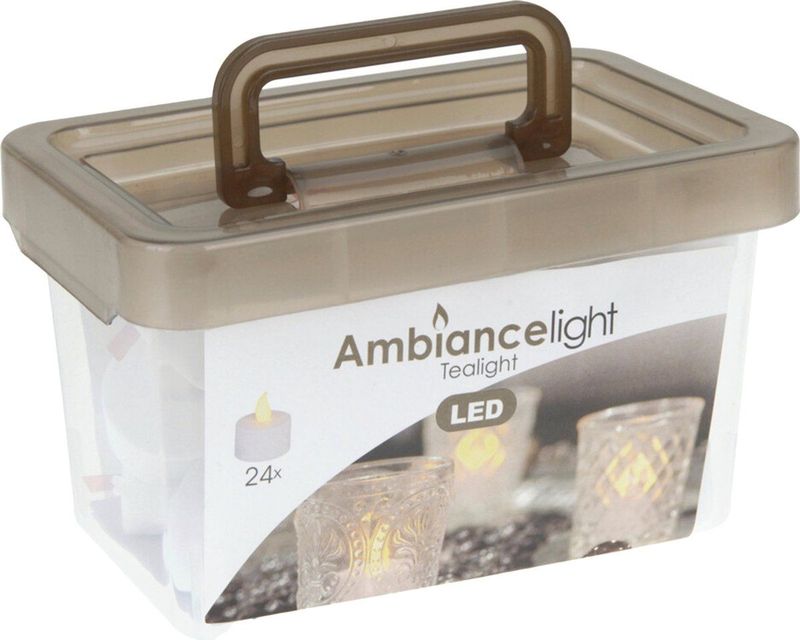 Ambiance light - LED Waxinelichtjes - Wit - Kunststof - 24 Stuks