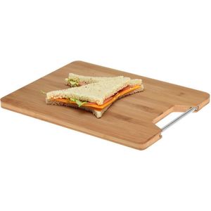 Snijplank bamboe hout - met handvat - 32 x 25 cm - keuken serveerplanken - Snijplanken