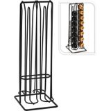 Koffie cuphouder/dispenser zwart 32 cups - Koffiecups houder/standaard - Metalen cuphouder