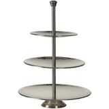 Excellent Houseware Etagère 3-laags 36,5 cm Roestvrij Staal