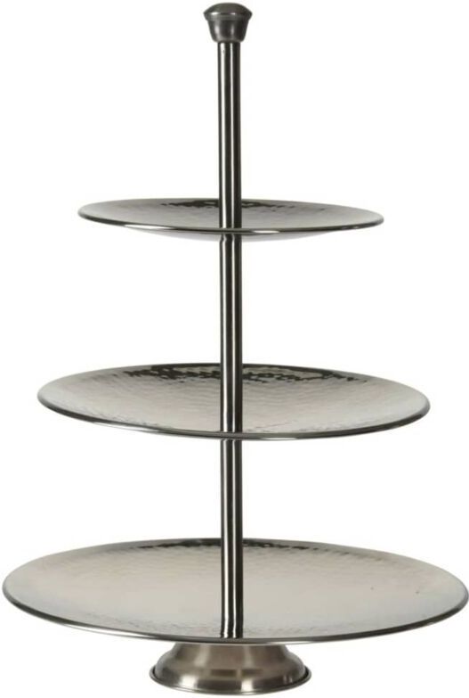 Excellent Houseware Etagère 3-laags 36,5 cm Roestvrij Staal