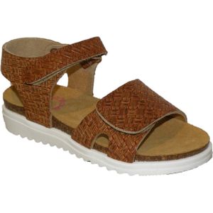 Develab - Sandaal - Cognac - Leder - Klittenbandsluiting