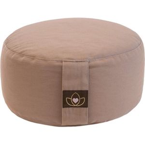 Meditatiekussen eco taupe rond - Lotus | Yoga kussen