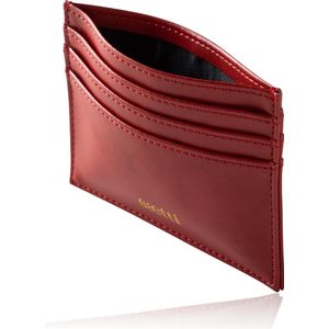 Saetti Pasjeshouder Luxe Mini Dunne Kleine Portemonnee Kaarthouder - Burgundy Rood - Echt Leer