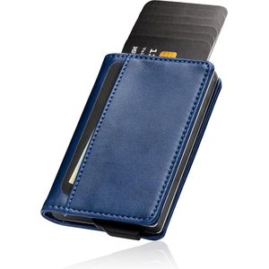 Saetti Pasjeshouder Luxe Portemonnee - Blauw - 12 pasjes - Creditcardhouder - RFID & NFC Kaarthouder - Echt Leer