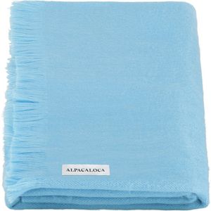 Alpaca Loca Scarf/Shawl Sky Blue – Laine d'alpaga, bleu, taille unique