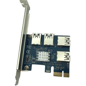 Mining Riser hub PCI-E 1x naar PCI-E 4x - 4 x interne USB bulk
