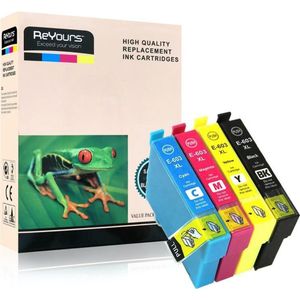 ReYours® inktcartridges voor Epson 603 XL, multipack van 4 kleuren voor Epson Expression Home XP-2105 XP-3100 XP-3105 XP-4100 XP-4105 Workforce WF-2830DWF WF-2835DWF WF-2850DWF