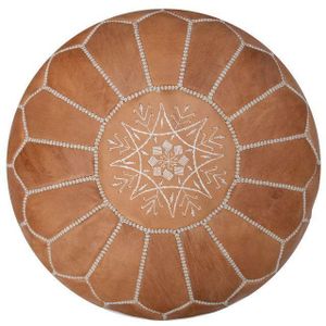 Poufs&Pillows Premium Authentieke Leren Poef Handgemaakt En Stijlvol Gevuld Geleverd Voetenbankje Osmaans Vloerkussen Zwart 659106417