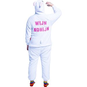 Konijn onesie - dieren onesie - verkleedkleding - carnavalskleding - Carnaval kostuum - dames - heren – volwassenen – Wijn Konijn - maat S/M