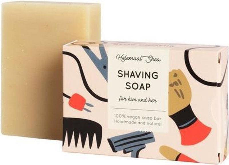 HelemaalShea - Scheerzeep Bar - Shaving Bar - Vegan - 100% natuurlijk - Voor Hem en Haar