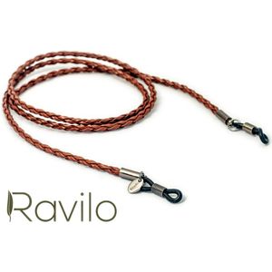 Ravilo® Brillenkoord - gevlochten - bruin - glasses cord - brillen accessoire