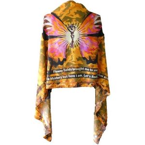 Vlinder omslagdoek sjaal design – Bohemian Ibiza shawl met een bijzondere betekenis – zijdeachtige viscose voile