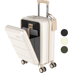 ONYX® Handbagage Koffer 35 L - Spinner wielen - Lichtgewicht Trolley - Dubbel TSA Slot - Handig voorvak - 55 cm - Beige