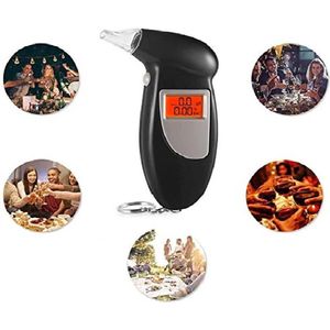 IGOODS Professionele Alcohol Adem Tester -  Blaastest Analyzer - Detector Test Sleutelhanger Blaastest  - Blaastest Apparaat Lcd-scherm
