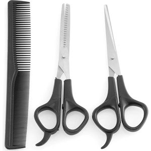 kappersschaar set RVS| kapper | kappersset | uitdun schaar | Knipschaar | Kam | effileerschaar | coupe schaar | professionele kappersschaar