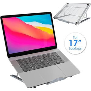 Laptop Standaard Verstelbaar - Laptop Verhoger- Laptopstand – Ergonomisch - Opvouwbaar - Lichtgewicht - Geschikt voor 10 t/m 17 Inch Laptops & Tablets