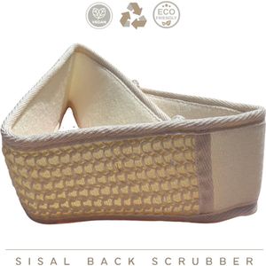 Loofah Massage Borstel - Massage brush / Lichaamsborstel | scrub spons - badspons - douchespons - Rugmassage- | Sauna & Welness | Badborstel - Saunaborstel - Rugborstel - Huidborstel - Douche borstel - Wasborstel - Beige